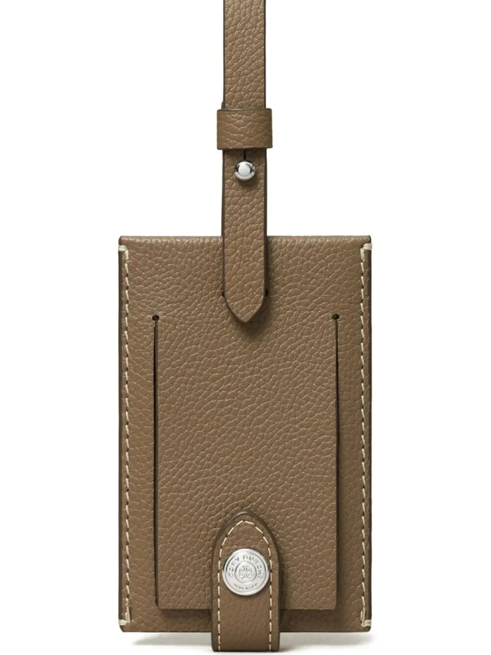 Tory Burch $100 Leather Luggage Tag Wild Mushroom NWT!